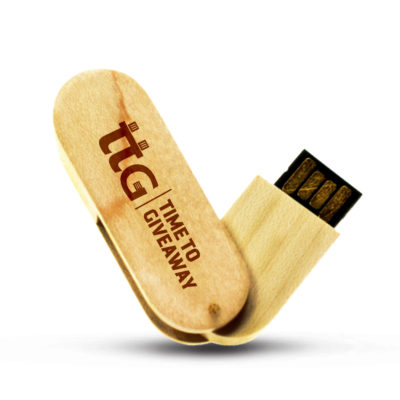 Time To Giveaway Wooden Swivel USB